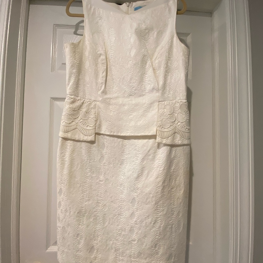 ANTONIO MELANI Cream Lace Midi Dress